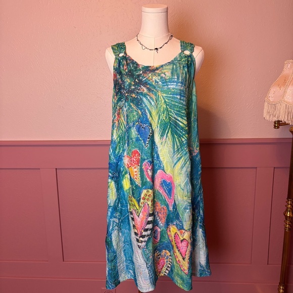 vintage artsy y2k heart unique top dress leoma lovegrove sz small patchwork